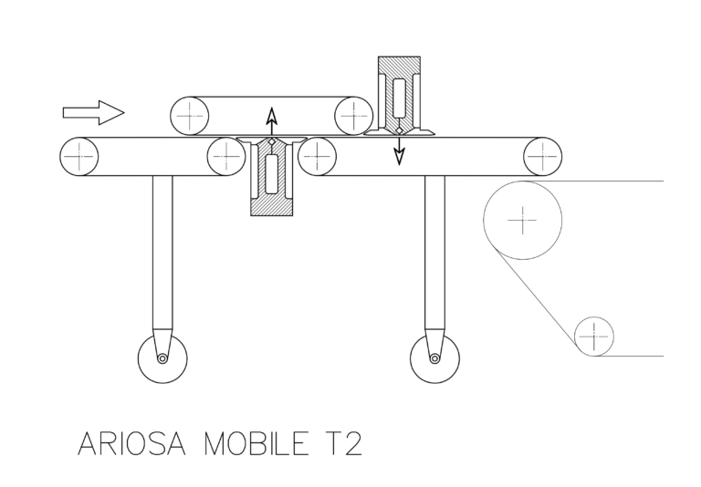 disegno tecnico ARIOSA MOBILE T2 Macchina a depolverare in continuo su ruote