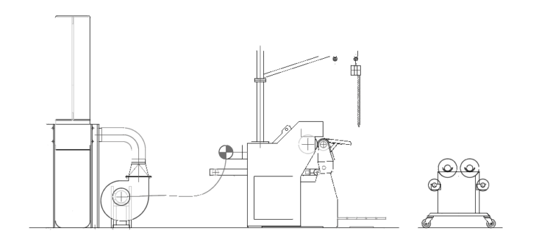 disegno tecnico KURTA macchina a polire a rullo per pelli Bergi